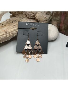 Metal Rose Gold Dangle Earrings $16 or bundle 3 for $25